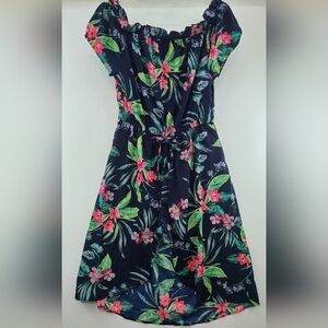 HINT‎ OF BLUSH Women's Tropical Off the Shoulder High Low Romper Dress - …